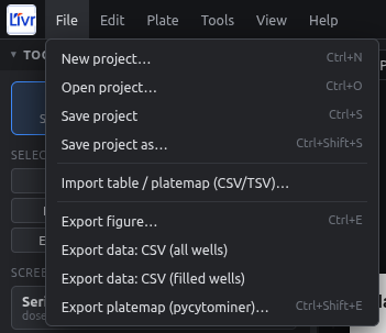 File menu